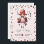 Invitación Berry Berry Sweet Birthday<br><div class="desc">Bienvenidos a una fiesta especial de cumpleaños para un chica dulce de berry,  que incluye una niña recién salida del parche de fresa lista para una celebración. Perfecto para edades de entre 1 y 5 años. ¡Un delicioso rosa y rojo! cumpleaños de chica.</div>