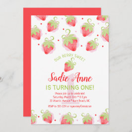 Invitación Berry Berry Sweet Strawberry Birthday