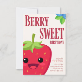 Invitación Berry Birthday Strawberry Fiesta