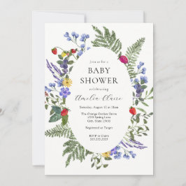 Invitación Berry Boho Wildflower Baby Shower