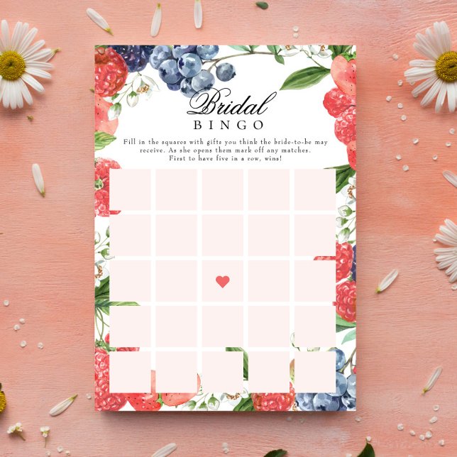 Invitación Berry Bridal Shower Bridal Gidal Bingo Juego (Subido por el creador)