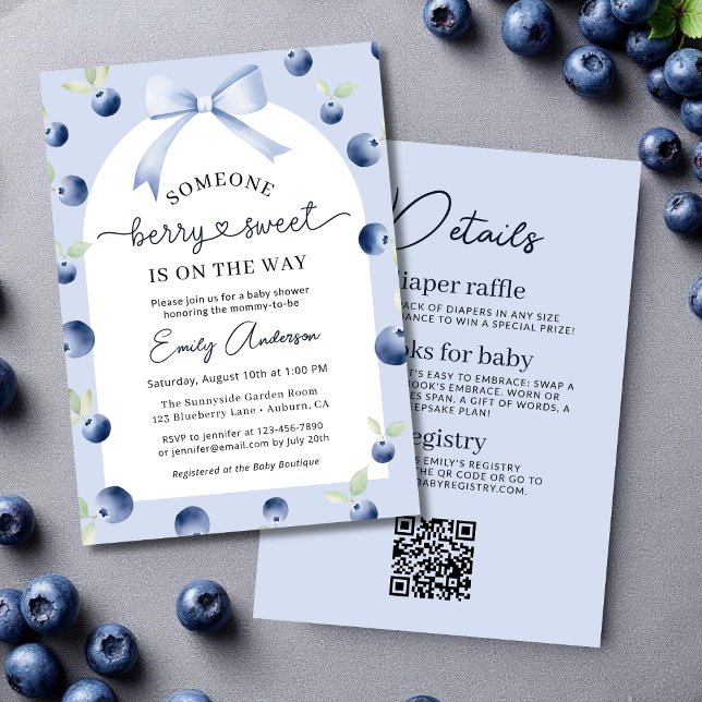 Invitación Berry de arándano azul dulce se amarra todo en un  (Subido por el creador)