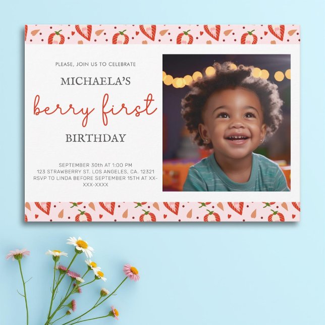 Invitación Berry de foto corta (Subido por el creador)