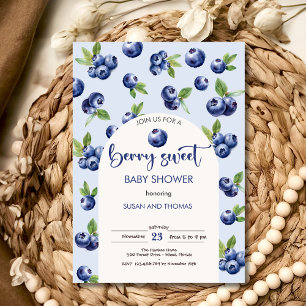 Invitación Berry dulce arándanos con ducha de bebé