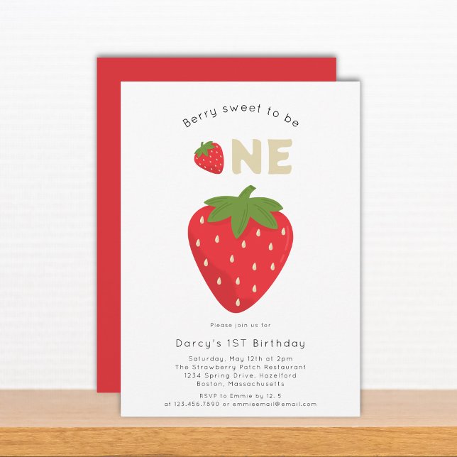 Invitación Berry dulce primer cumpleaños (Subido por el creador)