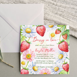 Invitación Berry en la ducha de novias de fresa enamorada