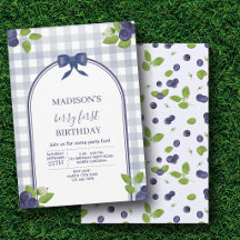 Berry First 1st One Birthday Blueberry Kids Plaid