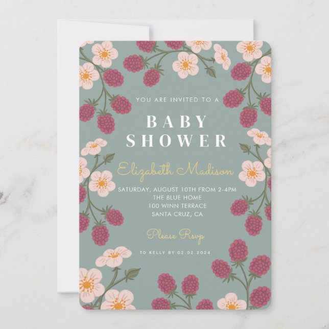Invitación Berry First Baby Shower Invitation (Anverso)