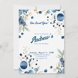 Invitación ¡Berry First Birday! 1.ᵉʳ Fiesta del Aniversario