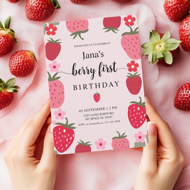 Invitación Berry First Birthday (Subido por el creador)