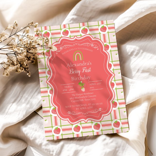 Invitación Berry First Birthday 1er cumpleaños (Subido por el creador)