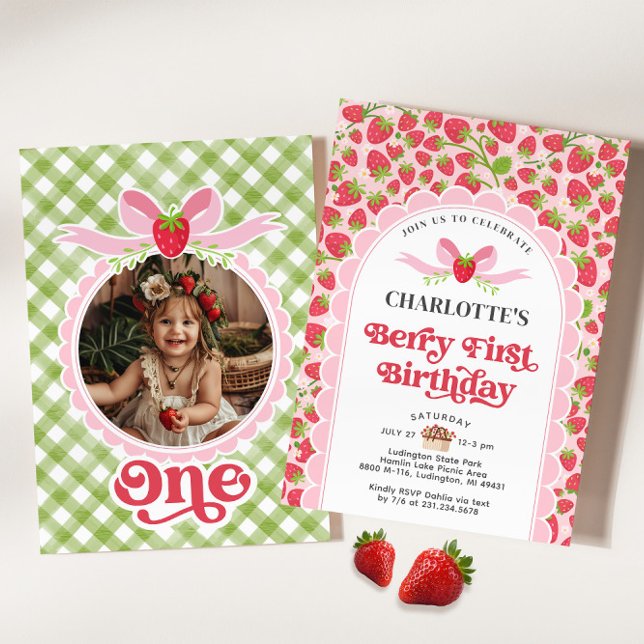 Invitación Berry First Birthday 1er cumpleaños (Berry First Birthday 1st Birthday Invitation)