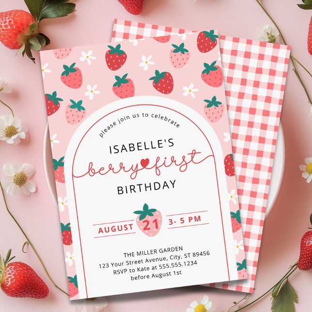 Invitación Berry First Birthday 1er cumpleaños (Berry First Birthday 1st Birthday Invitation)