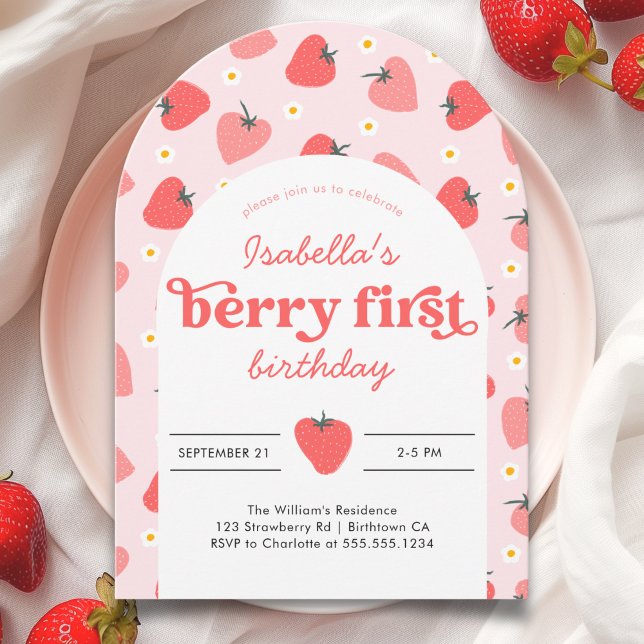 Invitación Berry First Birthday 1er cumpleaños (Berry First Birthday 1st Birthday Invitation)