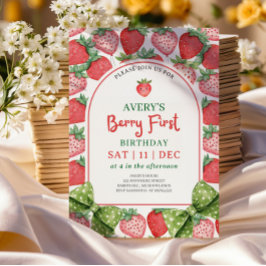 Invitación Berry First Birthday 1st Berry Birthday Invitation