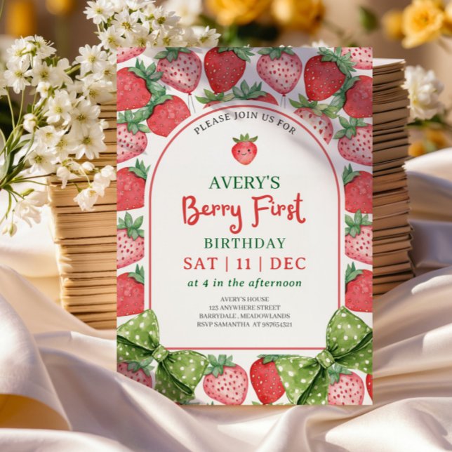 Invitación Berry First Birthday 1st Berry Birthday Invitation (Subido por el creador)