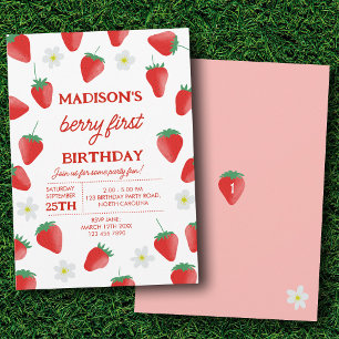 Invitación Berry First Birthday Fresa Turning One