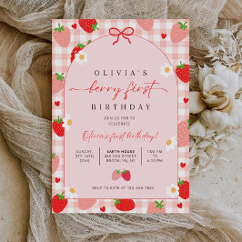 Invitación Berry First Birthday Invitation, Editable 1st Birt