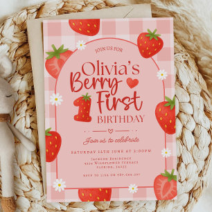 Invitación Berry First Birthday Invitation Template Berry 1er