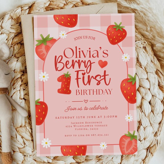 Invitación Berry First Birthday Invitation Template Berry 1er (Subido por el creador)