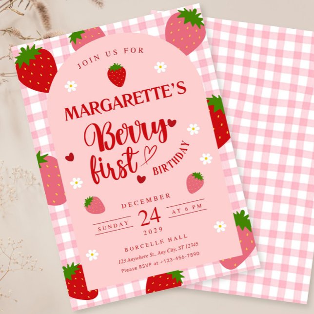 Invitación Berry First Birthday Invitation Template Berry 1er (Subido por el creador)
