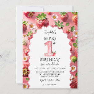 Invitación Berry First Birthday Modern