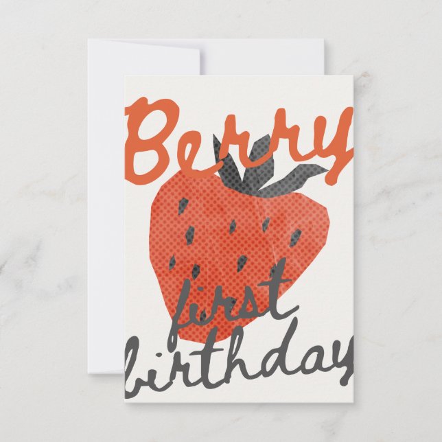 Invitación Berry First Birthday Party Invitation (Anverso)