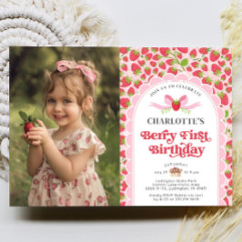 Invitación Berry First Birthday Photo