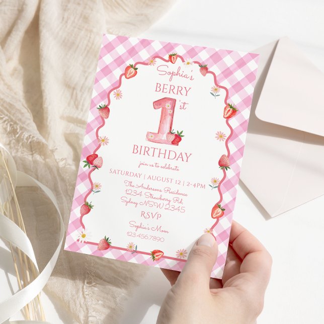 Invitación Berry First Birthday Wavy (Subido por el creador)