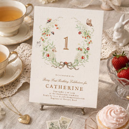 Invitación Berry First Birthday Wreath Garden Party