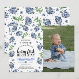 Invitación Berry First Blueberry Photo