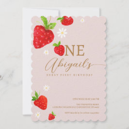 Invitación Berry First First Strawberry Birthday