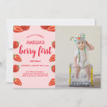 Berry First | Fresa 1er cumpleaños foto rosa
