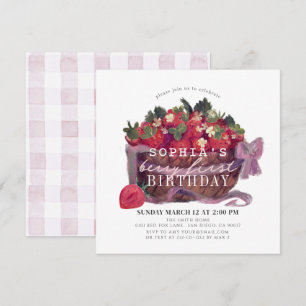 Invitación Berry First Strawberry Basket Chica 1º cumpleaños