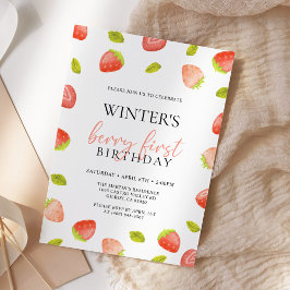 Invitación Berry First Strawberry Birday