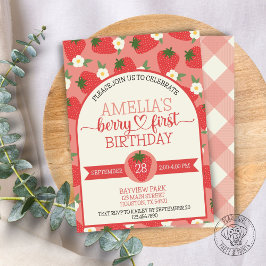 Invitación Berry First Strawberry Birday