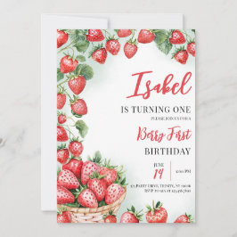 Invitación Berry First Strawberry Birday