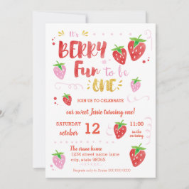 Invitación Berry Fun es una fiesta de primer cumpleaños