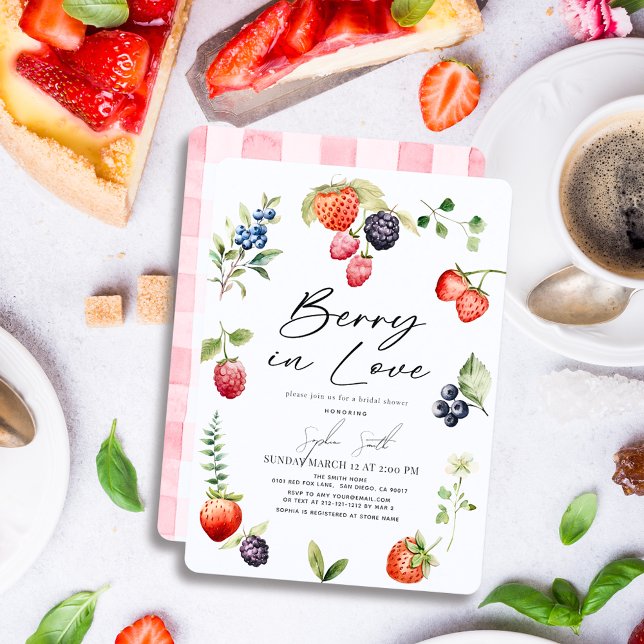 Invitación Berry in Love Berries Bridal Shower (Subido por el creador)
