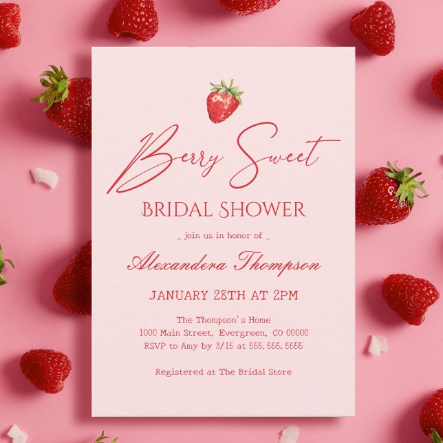 Invitación Berry In Love, Berry Sweet Bridal Shower (Subido por el creador)