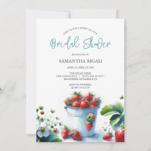 Invitación Berry In Love Strawberry Bridal Shower Invitacione