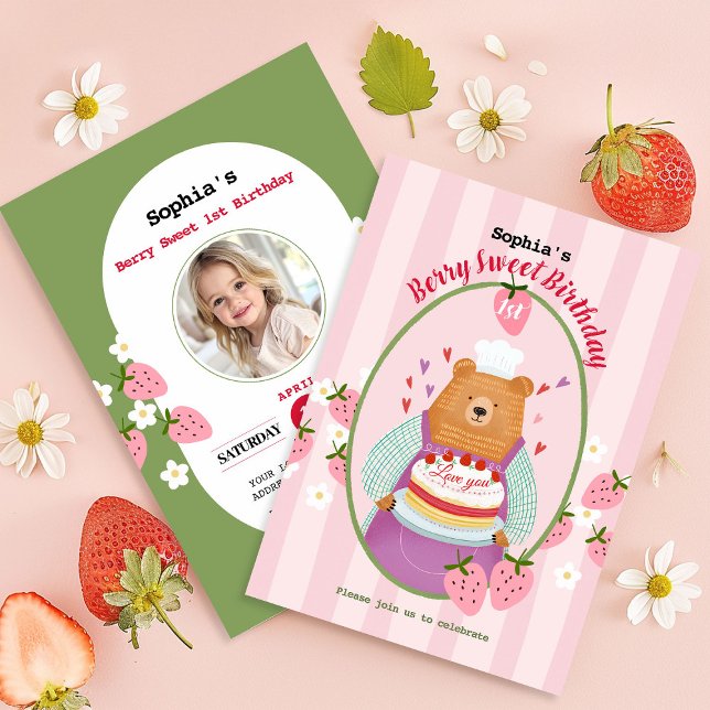 Invitación Berry Lovely First Birday (Subido por el creador)