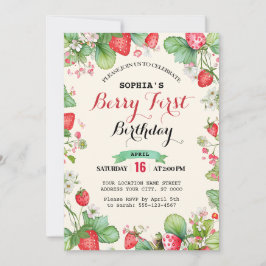 Invitación Berry Lovely First Birday