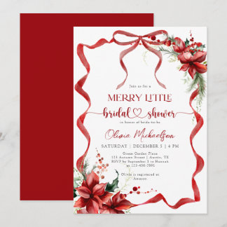 Invitación Berry Merry Little Christmas Floral Bridal Shower