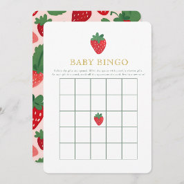 Invitación Berry Strawberry Baby Shower Baby Bingo