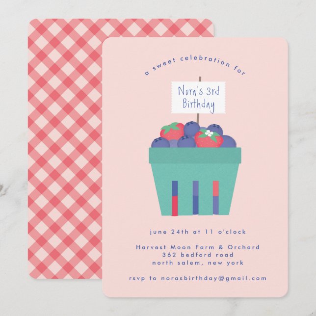 Invitación Berry Sweet (Anverso / Reverso)