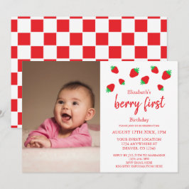 Invitación Berry Sweet 1er cumpleaños
