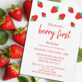 Invitación Berry Sweet 1er cumpleaños