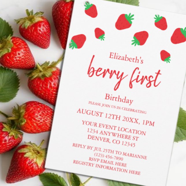 Invitación Berry Sweet 1er cumpleaños (Subido por el creador)