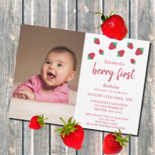 Invitación Berry Sweet 1er cumpleaños